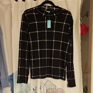Maurices Black and White Plaid Top